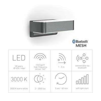 Steinel LED AUSSENLEUCHTE L 810 SC ANT 065706 LED-buitenlamp met bewegingsmelder (wand) LED Zonder 9.8 W Antraciet-grijs - thumbnail