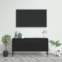 Tv-meubel 105x35x50 cm staal zwart - thumbnail