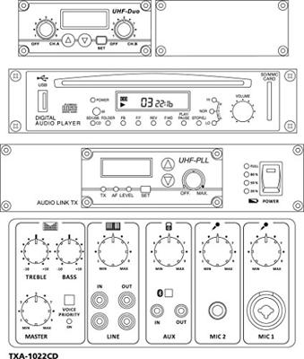 Monacor TXA-1022CD Mobiele PA-luidspreker 25 cm 10 inch 1 stuk(s)