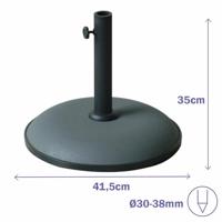Marbueno Parasol Rond Beton 41,5x35 cm 15KG Grijs Tuin, Zwembad en Terras 10446 - thumbnail
