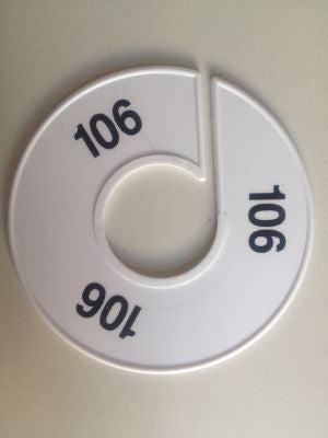 Maatring 11 cm wit/zwart 106