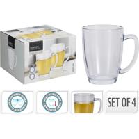 Excelent Houseware Theeglas gehard glas set van 4st 400ml - thumbnail