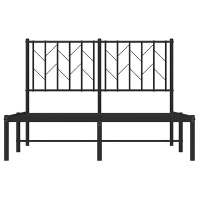Bedframe met hoofdbord metaal zwart 120x190 cm Bedframe met hoofdbord metaal zwart 120x190 cm