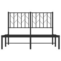 Bedframe met hoofdbord metaal zwart 120x190 cm - thumbnail