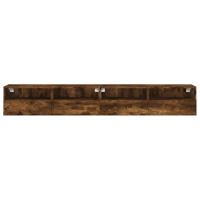 Tv-wandmeubels 2 st 100x30x30 cm bewerkt hout gerookt eiken - thumbnail
