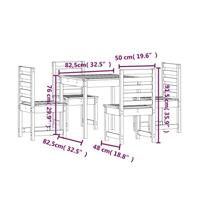 5-delige Tuinset massief grenenhout wit - thumbnail