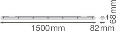 LEDVANCE Damp Proof LED-lamp voor vochtige ruimte LED LED vast ingebouwd 46 W Koudwit Grijs