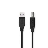 Nedis CCGB61100BK20 Usb-kabel Usb 3.2 Gen 1 Usb-a Male Usb-b Male 5 Gbps Vernikkeld 2.00 M Rond Pvc Zwart Doos - thumbnail