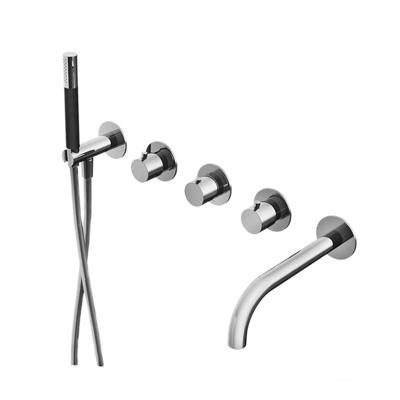 Hotbath Cobber afbouwdeel inbouw bad thermostaat met 2 stopkranen met uitloop chroom CB7072EXTCR Hotbath Cobber afbouwdeel inbouw bad thermostaat met 2 stopkranen met uitloop chroom CB7072EXTCR