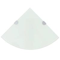 Hoekschap met chromen dragers 25x25 cm glas wit - thumbnail