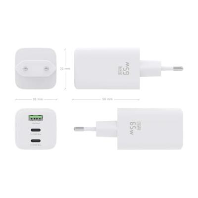 Oplader Aisens ASCH-65W3P041-W Wit 65 W (1 Stuks) Oplader Aisens ASCH-65W3P041-W Wit 65 W (1 Stuks)