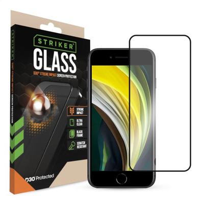 Striker D3O Xtreme Impact Glass Screen Protector - Black Frame - Apple iPhone 7/8/SE (2020/2022)