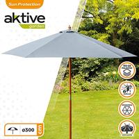 Parasol Aktive 300 x 240 x 300 cm Grijs Hout Ø 300 cm - thumbnail