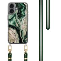 iPhone 17 hoesje met groen koord - Green waves - thumbnail