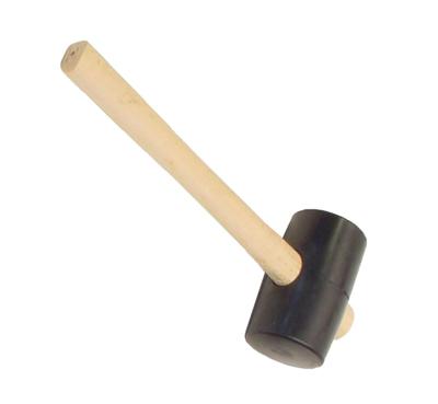 Rubber hamer zacht 1200 gram met houten steel