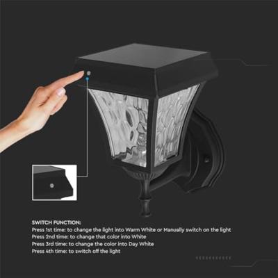 V-TAC 2889 VT-982-S Wandlamp op zonne-energie LED LED 2.00 W Zwart (mat)
