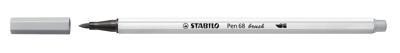 STABILO Pen 68 brush, premium brush viltstift, middel koud grijs, per stuk