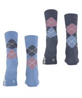Burlington 2-paar Everyday dames sokken - Argyle - katoenen sokken met ruit print - thumbnail