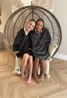 Draagbare deken met capuchon & mouwen - kind - antraciet - thumbnail