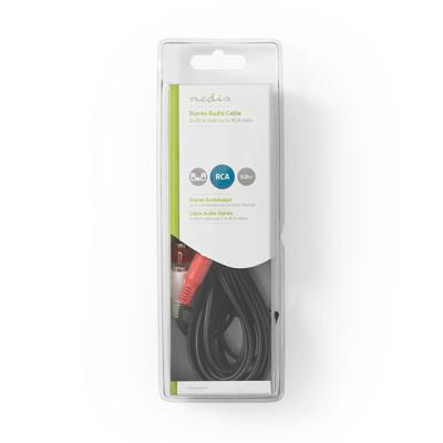 Nedis CAGB24200BK50 Stereo-audiokabel 2x Rca Male - 2x Rca Male 5,0 M Zwart - thumbnail
