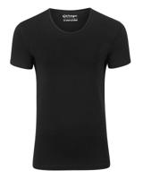 Garage T-Shirt Deep Round Neck Bodyfit Black ( art 0205) - thumbnail