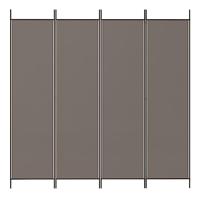 Kamerscherm met 4 panelen 200x220 cm stof antracietkleurig - thumbnail