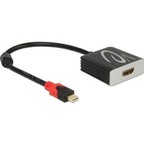 Delock 62735 DisplayPort-kabel DisplayPort / HDMI Aansluitkabel DisplayPort-bus, HDMI-A-bus 0.2 m Zwart 4K UHD