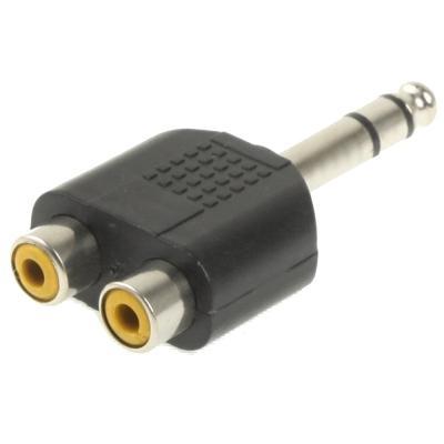 6.35mm mannetje naar 2 RCA Stereo Hoofdtelefoon plug Adapter