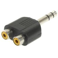 6.35mm mannetje naar 2 RCA Stereo Hoofdtelefoon plug Adapter - thumbnail