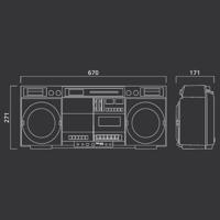 Muse M-380GBS - Ghettoblaster met, FM, CD, cassette, USB, SD, 80 Watt - thumbnail