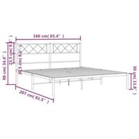 Bedframe met hoofdbord metaal wit 160x200 cm - thumbnail