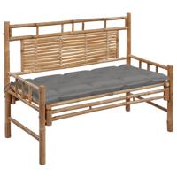 VidaXL Tuinbank met kussen 120 cm bamboe - thumbnail
