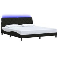 Bedframe met LED zonder matras 180x200 cm stof zwart - thumbnail