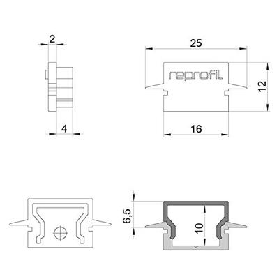 Deko Light 979040 Endkappe H-ET-01-10 Set 2 Stk, Weiß Profieleindkap Kunststof (l x b x h) 25 x 6 x 12 mm 1 stuk(s) Deko Light 979040 Endkappe H-ET-01-10 Set 2 Stk, Weiß Profieleindkap Kunststof (l x b x h) 25 x 6 x 12 mm 1 stuk(s)
