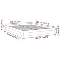 Bedframe zonder matras 160x200 cm massief hout eiken - thumbnail