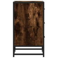 Nachtkastje 40x34,5x60 cm bewerkt hout en metaal gerookt eiken - thumbnail
