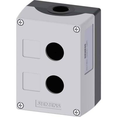 Siemens 3SU1852-0AA00-0AB1 Lege behuizing 2 inbouwplaatsen, Voor bodembevestiging (l x b x h) 118.4 x 85 x 64 mm Grijs 1 stuk(s)