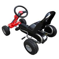 VidaXL Skelter met pedalen rood - thumbnail