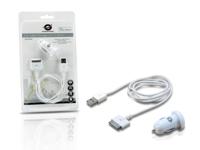 Conceptronic cusbcar2aset apple cable with car tablet charger, 2a - thumbnail