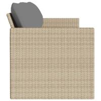 Tuinbank 3-zits met kussens poly rattan beige - thumbnail