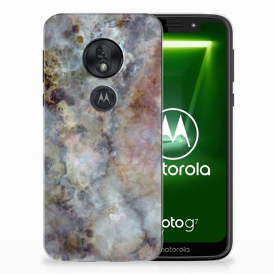 Motorola Moto G7 Play TPU Siliconen Hoesje Marmer Grijs Motorola Moto G7 Play TPU Siliconen Hoesje Marmer Grijs