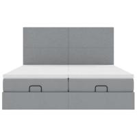 Ottoman bed met matrassen 160x200cm stof lichtgrijs - thumbnail