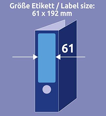 Rugetiket Avery breed 61x192mm zelfklevend blauw