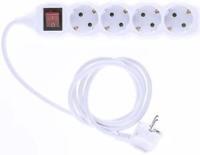 Enzo Entac TCD RA 4-voudig 3meter snoer met schakelaar wit 6872566 - thumbnail