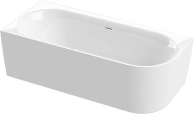 Ben Vana half vrijstaand hoekbad met hoek links 160x75cm glans wit incl. afvoer met overloop