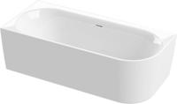Ben Vana half vrijstaand hoekbad met hoek links 160x75cm glans wit incl. afvoer met overloop - thumbnail