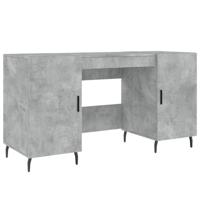 Bureau 140x50x75 cm bewerkt hout betongrijs - thumbnail