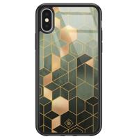 iPhone X/XS glazen hardcase - Kubus groen - thumbnail
