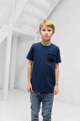 Malelions Zomer t-shirt jongens - navy blauw - nylon pocket