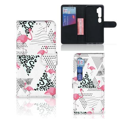 Xiaomi Mi Note 10 Pro | Telefoonhoesje | Met pasjeshouder | Flamingo Triangle